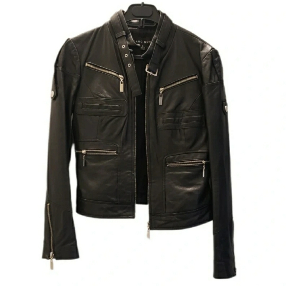 Blanc Noir Black Leather Jacket